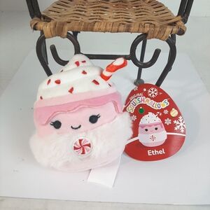 🔥NWT Squishmallow Ethel the 4" Pink Hot Cocoa Plush